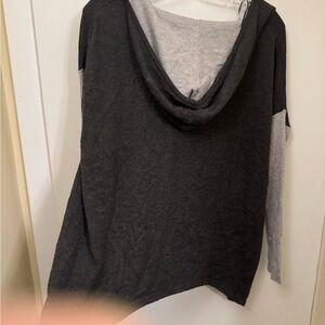 Lemon Brand cashmere blend Gray and Black Hooded Sweater Size S oversized